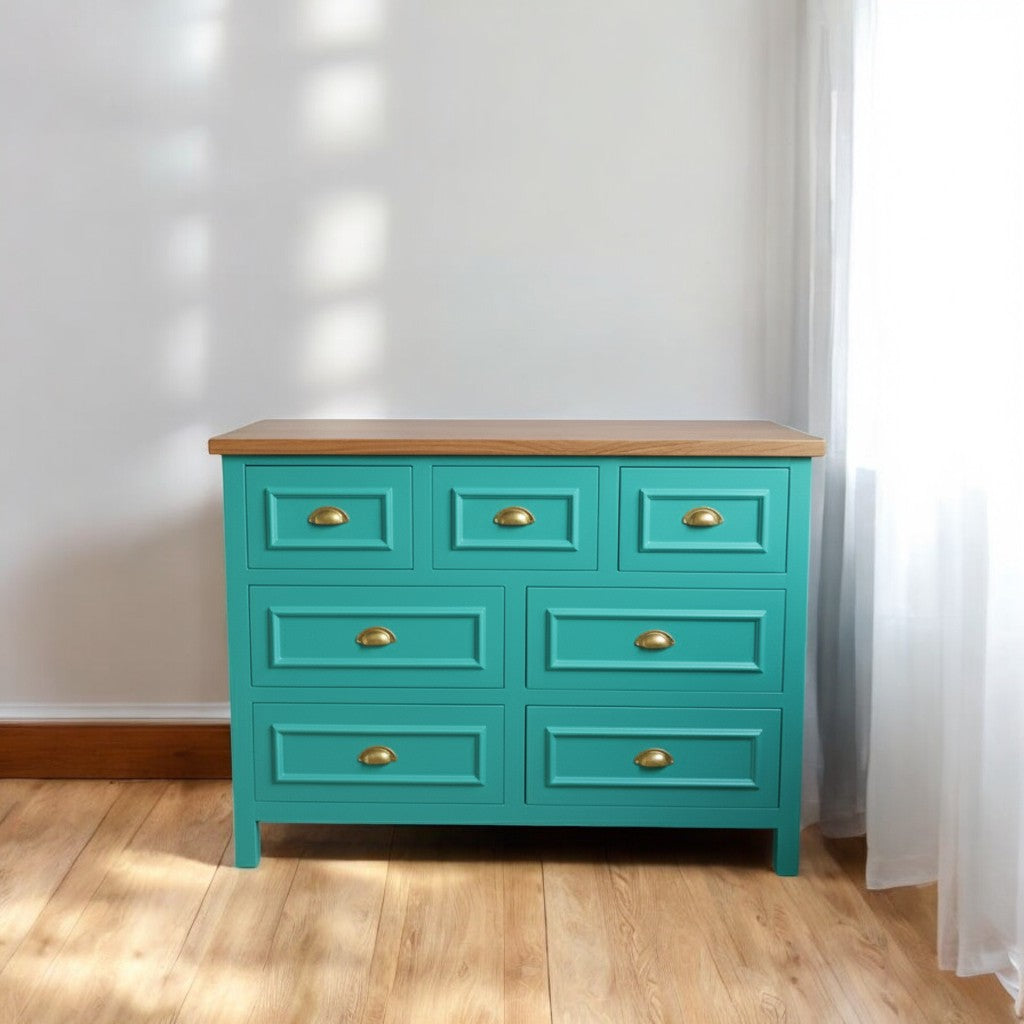 Cómoda de Madera 7 cajones 120x40x90