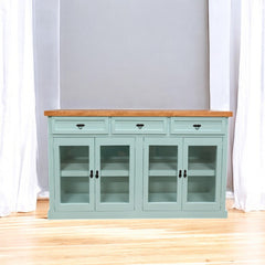 Buffet de madera y vidrio Idan 150x40x90