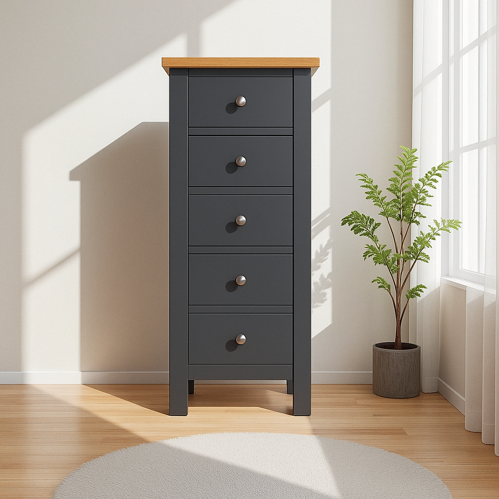 Cómoda de Madera 5 cajones 45x40x120