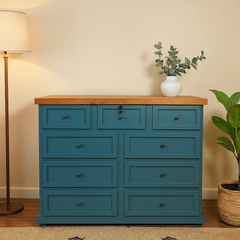 Cómoda de Madera 9 cajones 120x40x90