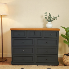 Cómoda de Madera 9 cajones 120x40x90