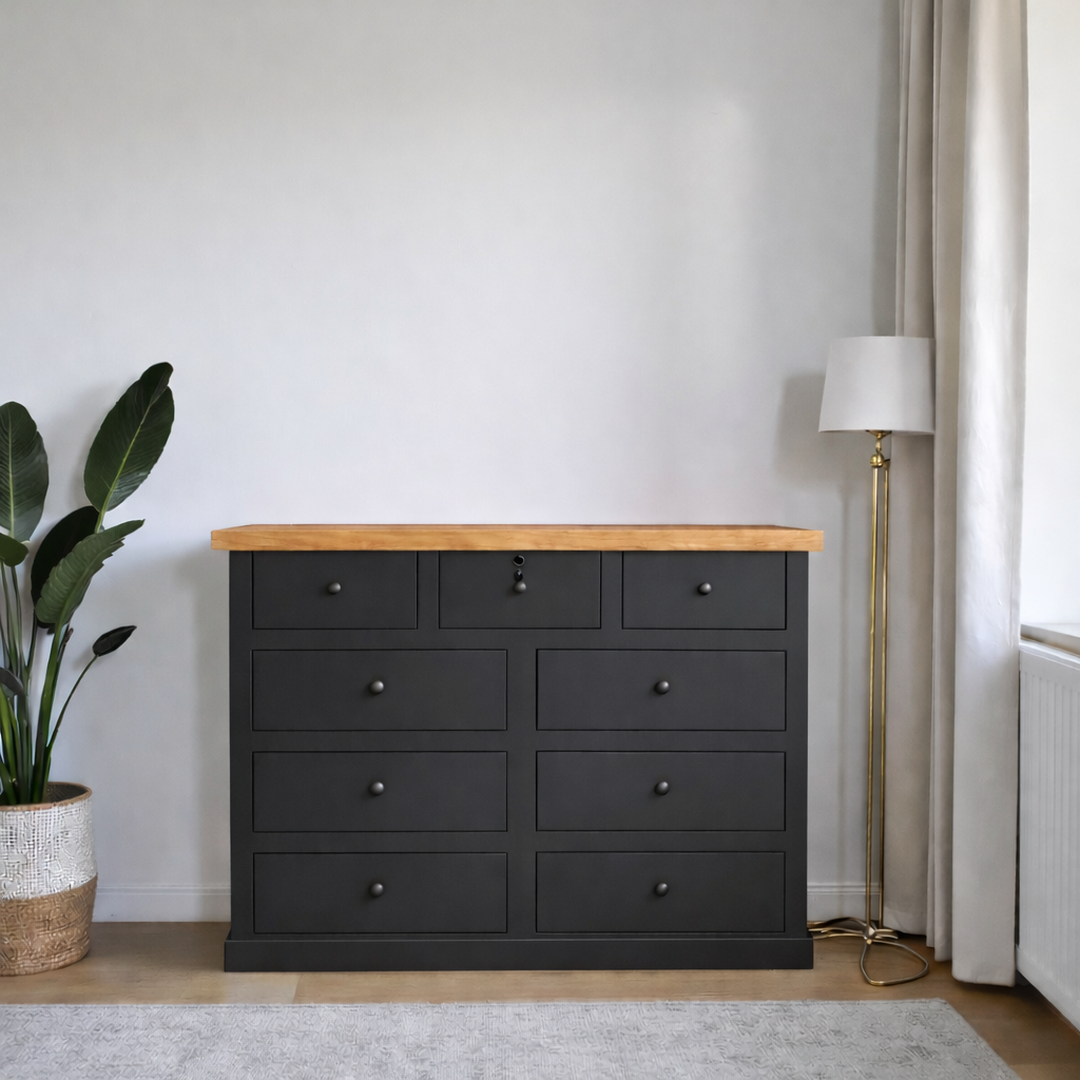 Cómoda de Madera 9 cajones sin moldura