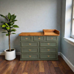 Cómoda de madera 9 cajones y mudador para bebes 👩‍🍼