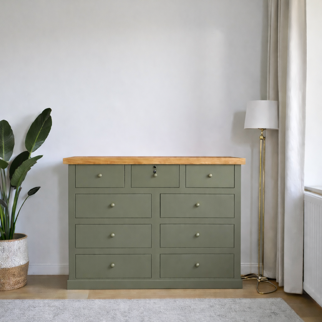 Cómoda de Madera 9 cajones sin moldura