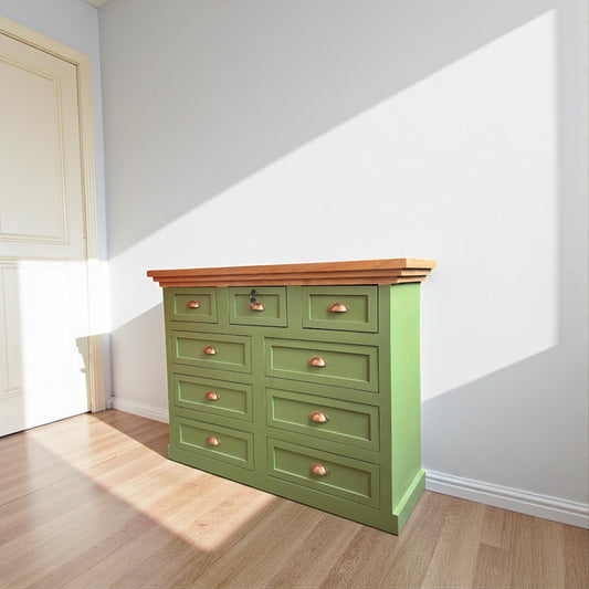 Comoda de Madera 9 cajones 120x40x90