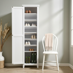 Zapatero Alto Vintage de Madera de Pino