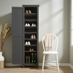 Zapatero Alto Vintage de Madera de Pino