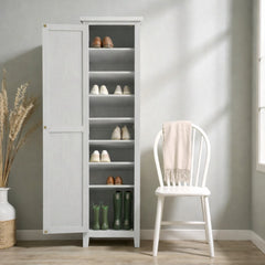 Zapatero Alto Vintage de Madera de Pino