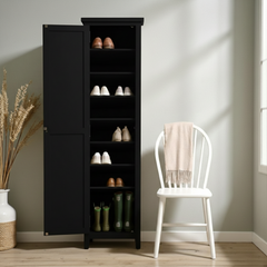 Zapatero Alto Vintage de Madera de Pino