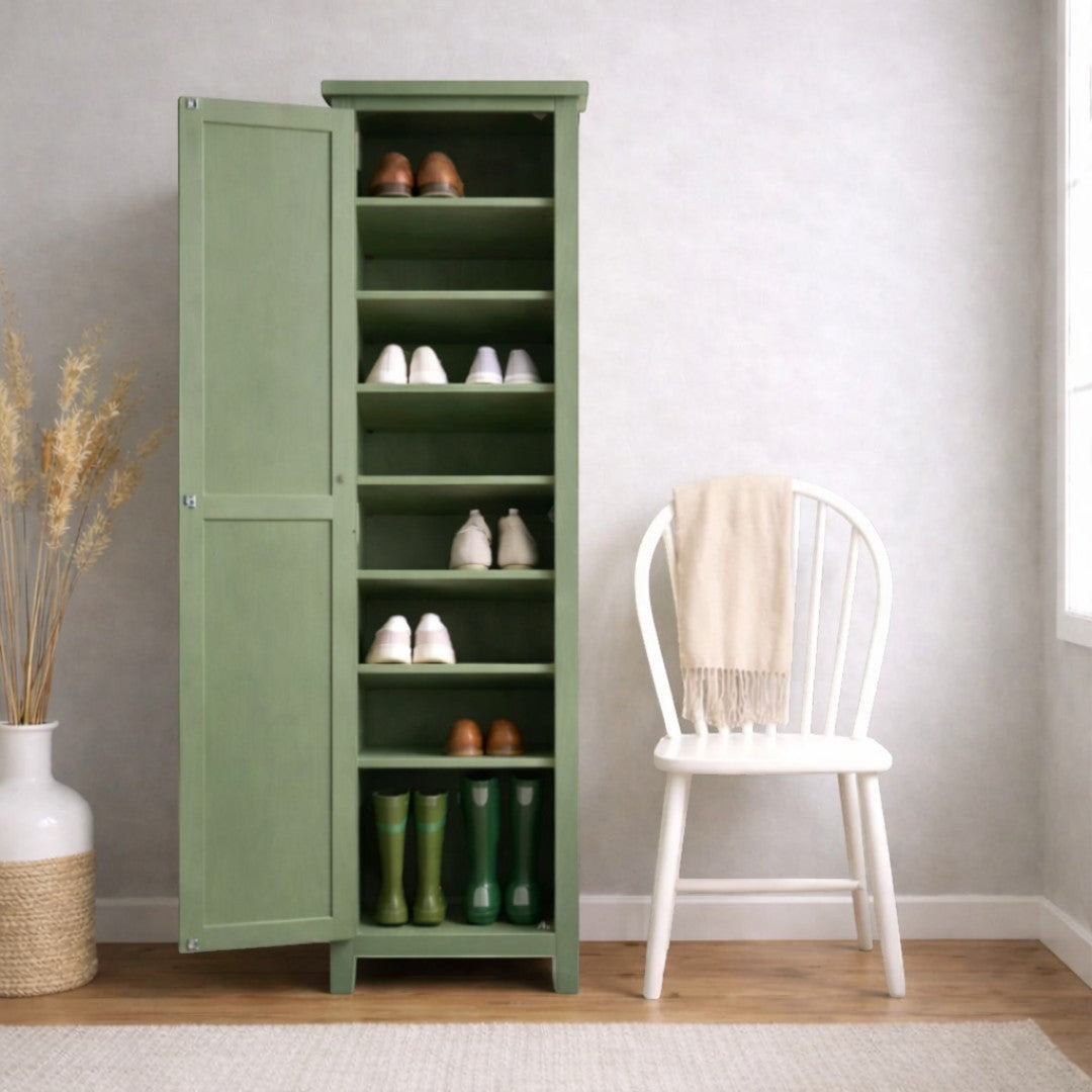 Zapatero Alto Vintage de Madera de Pino