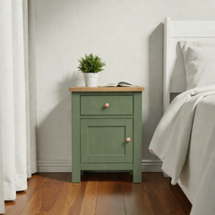 Velador de madera 1 cajon con puerta