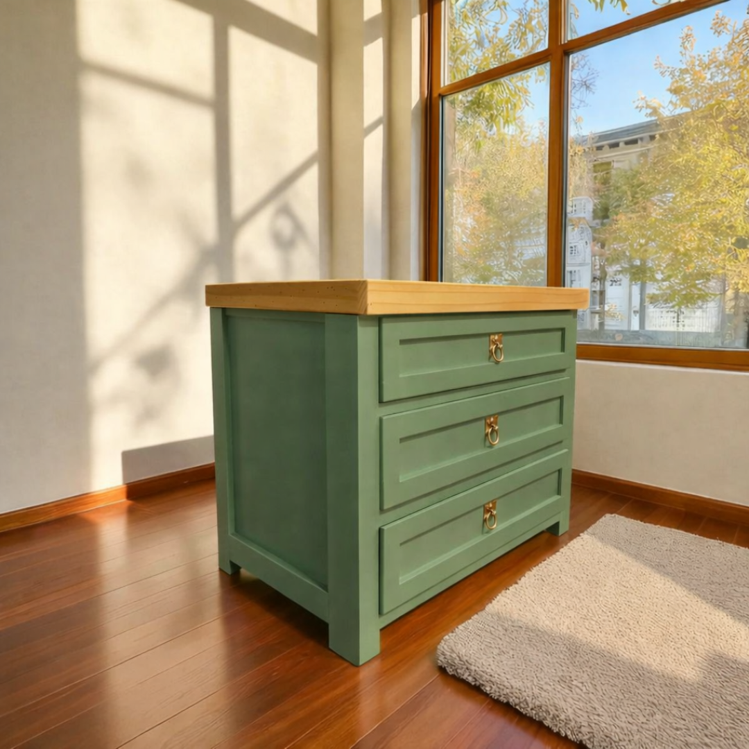 Velador de madera 3 cajones Malmo Signature