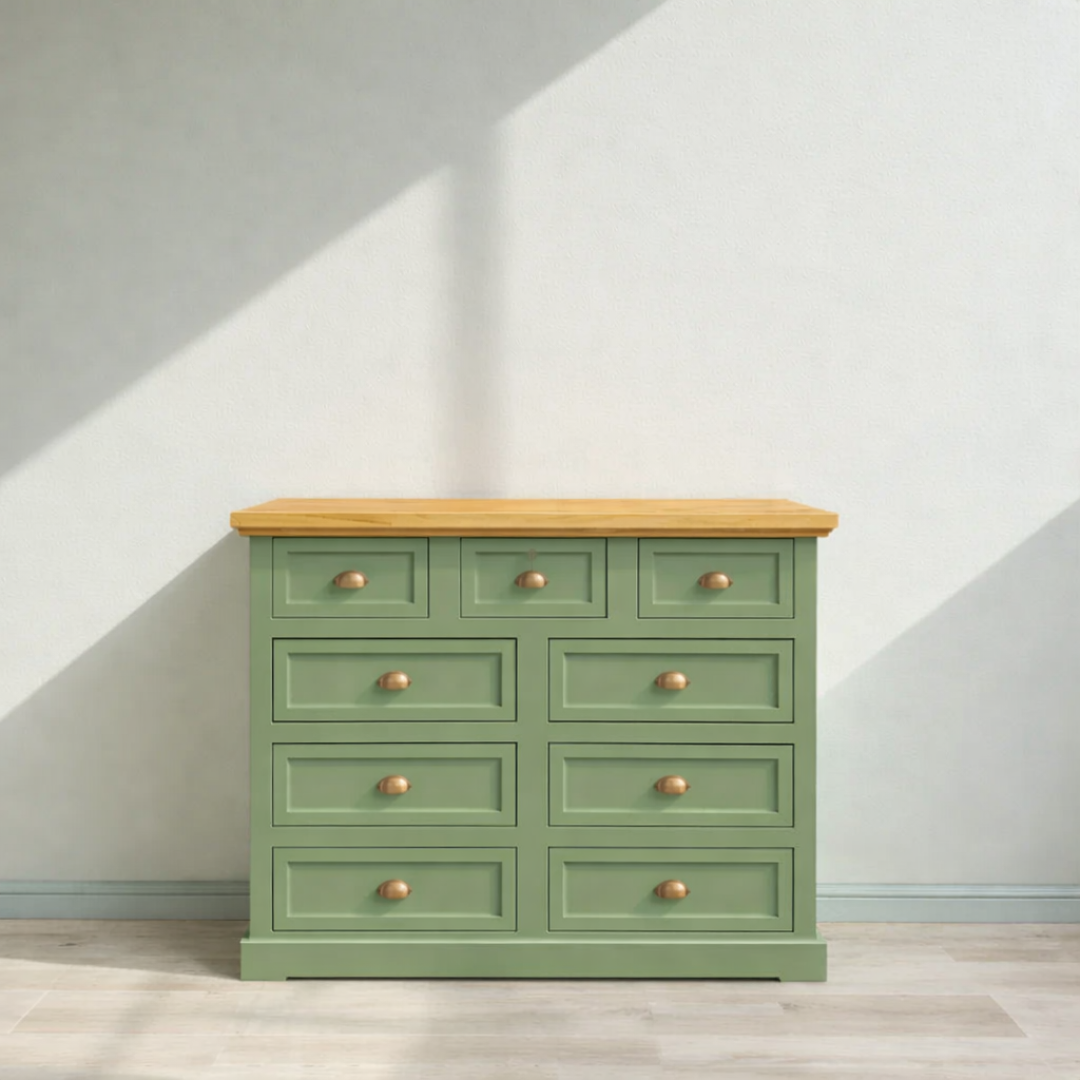 Cómoda de Madera 9 cajones con relieve