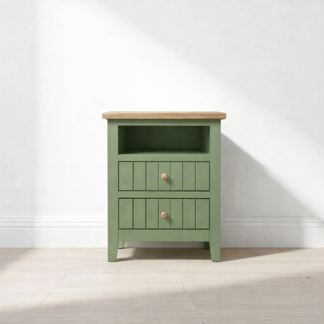 Velador Nordik 2 cajones con rieles telescópicos