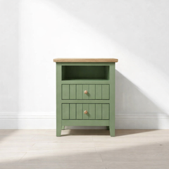 Velador Nordik 2 cajones con rieles telescópicos