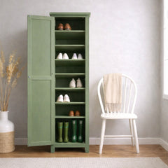 Zapatero Alto Vintage de Madera de Pino