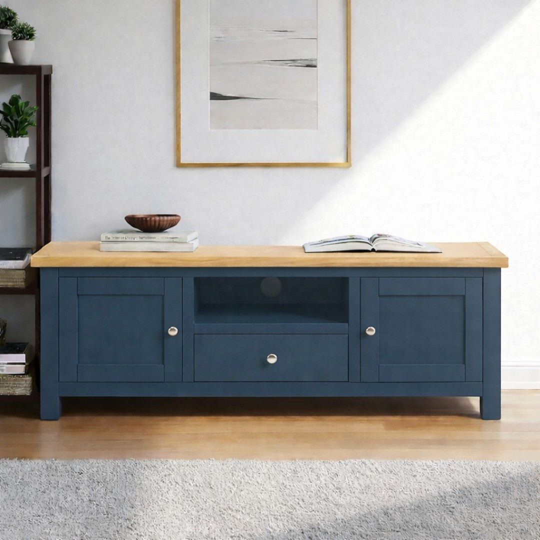 Rack de tv de madera 2 puertas + 1 cajón