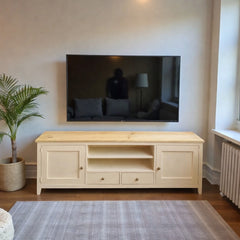 Rack de tv de madera 2 cajones + 2 puertas