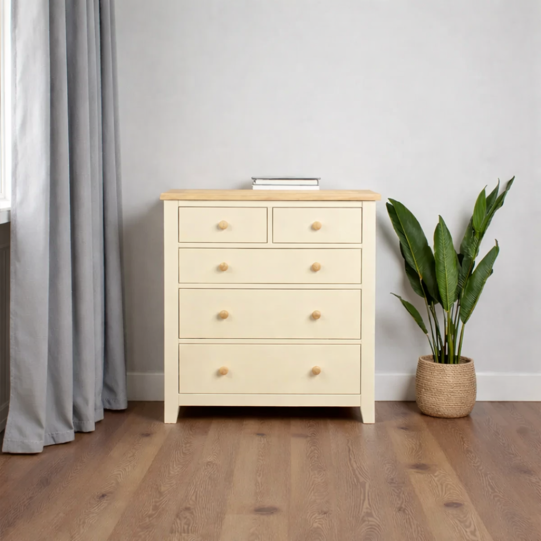 Cómoda de Madera de 5 Cajones