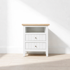 Velador Nordik 2 cajones con rieles telescópicos