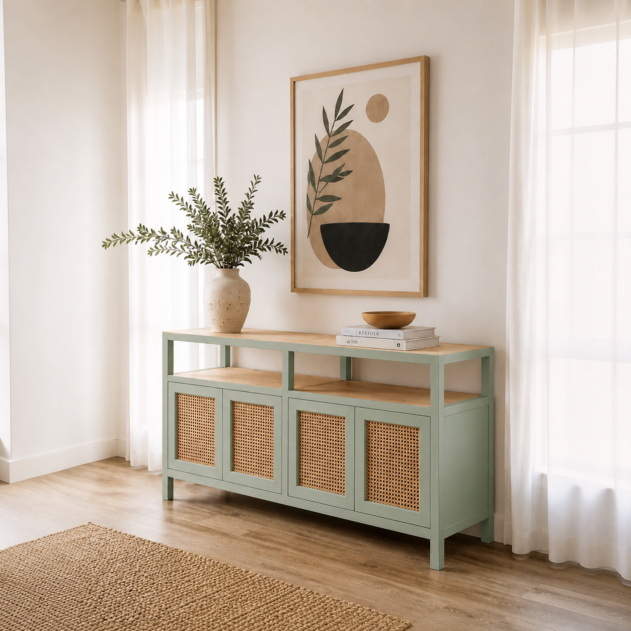 buffet-palqui-de-madera-y-rattan-verde-agua-2