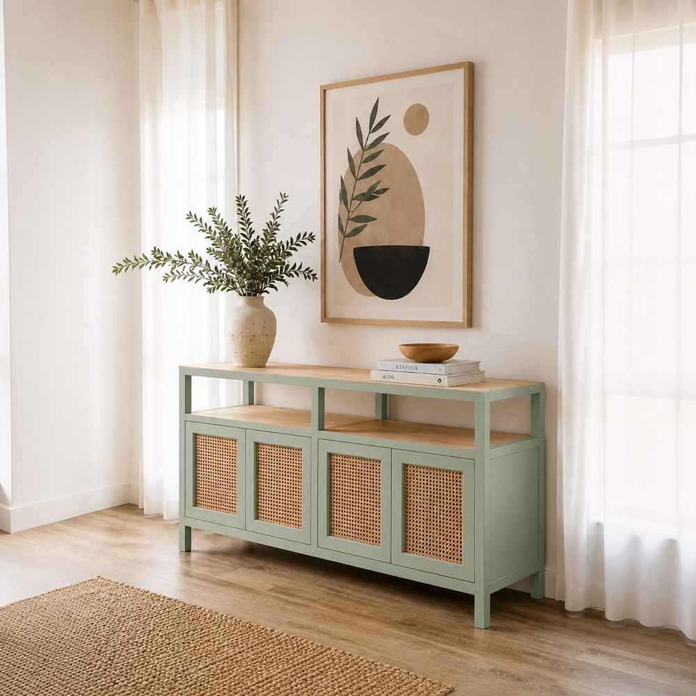 buffet-palqui-de-madera-y-rattan-verde-agua-2