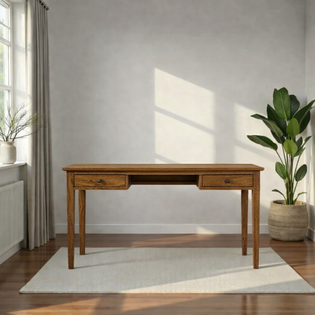 Escritorio de madera vintage 2 cajones