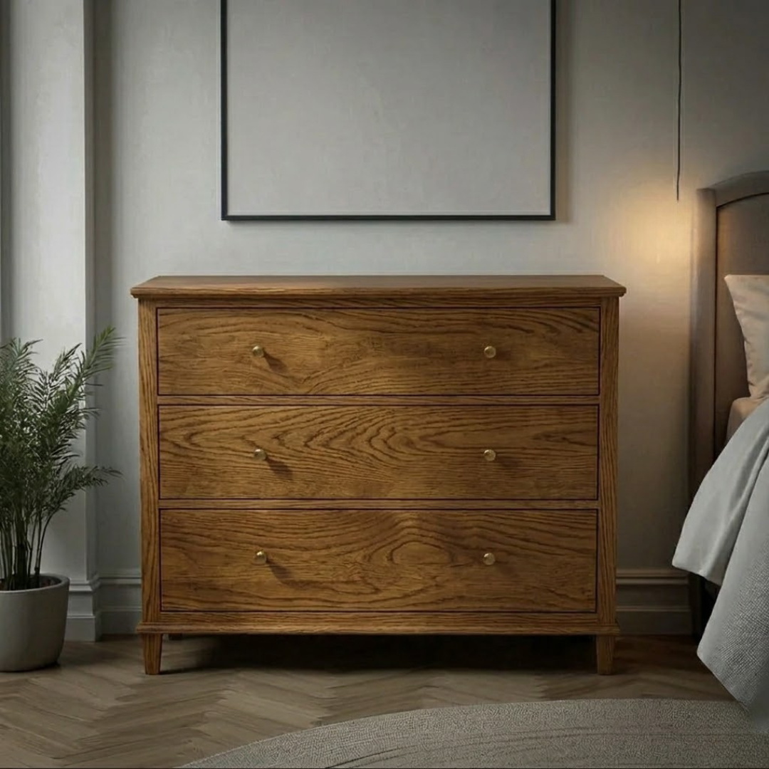 Cómoda de madera con 3 cajones