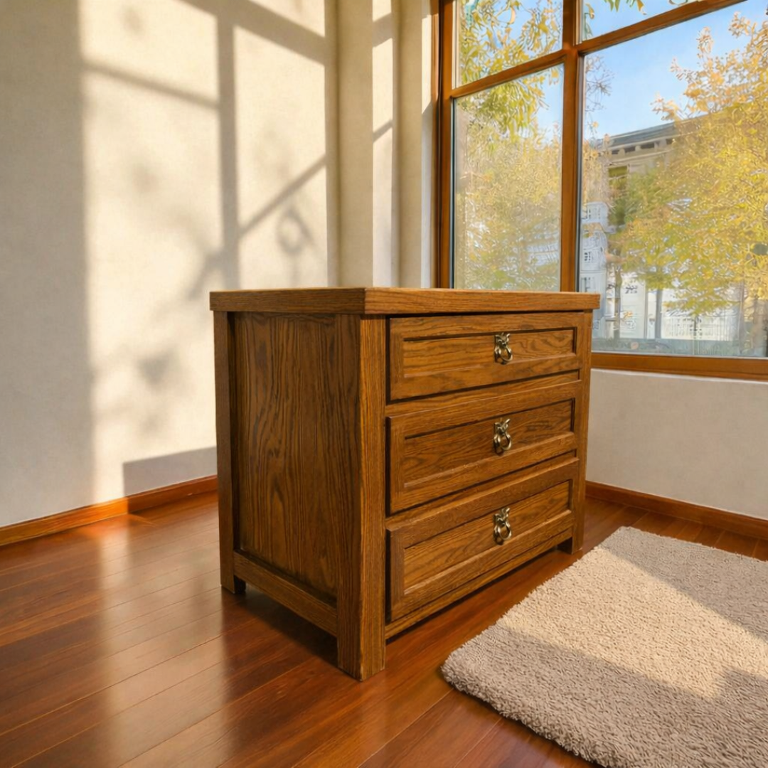 Velador de madera 3 cajones Malmo Signature