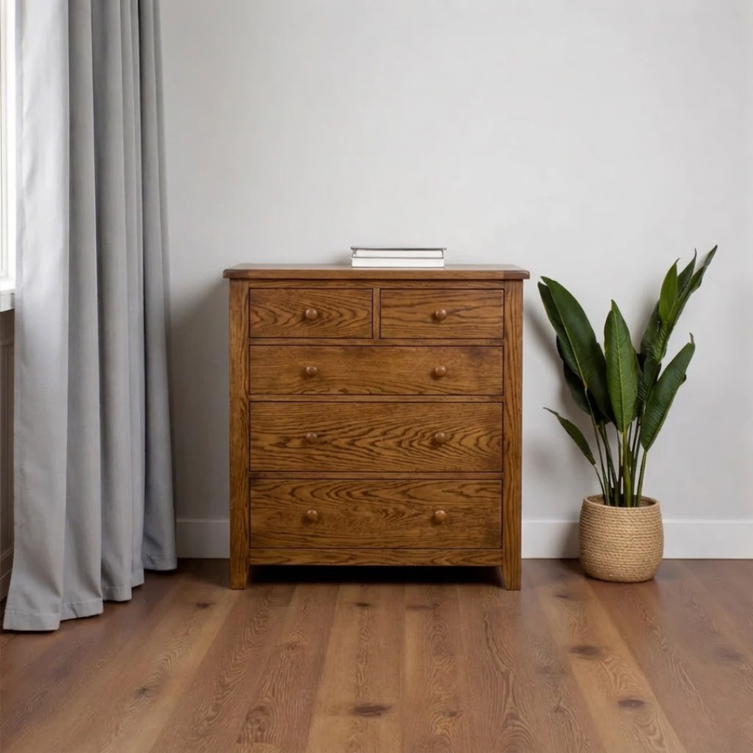 Cómoda de Madera de 5 Cajones
