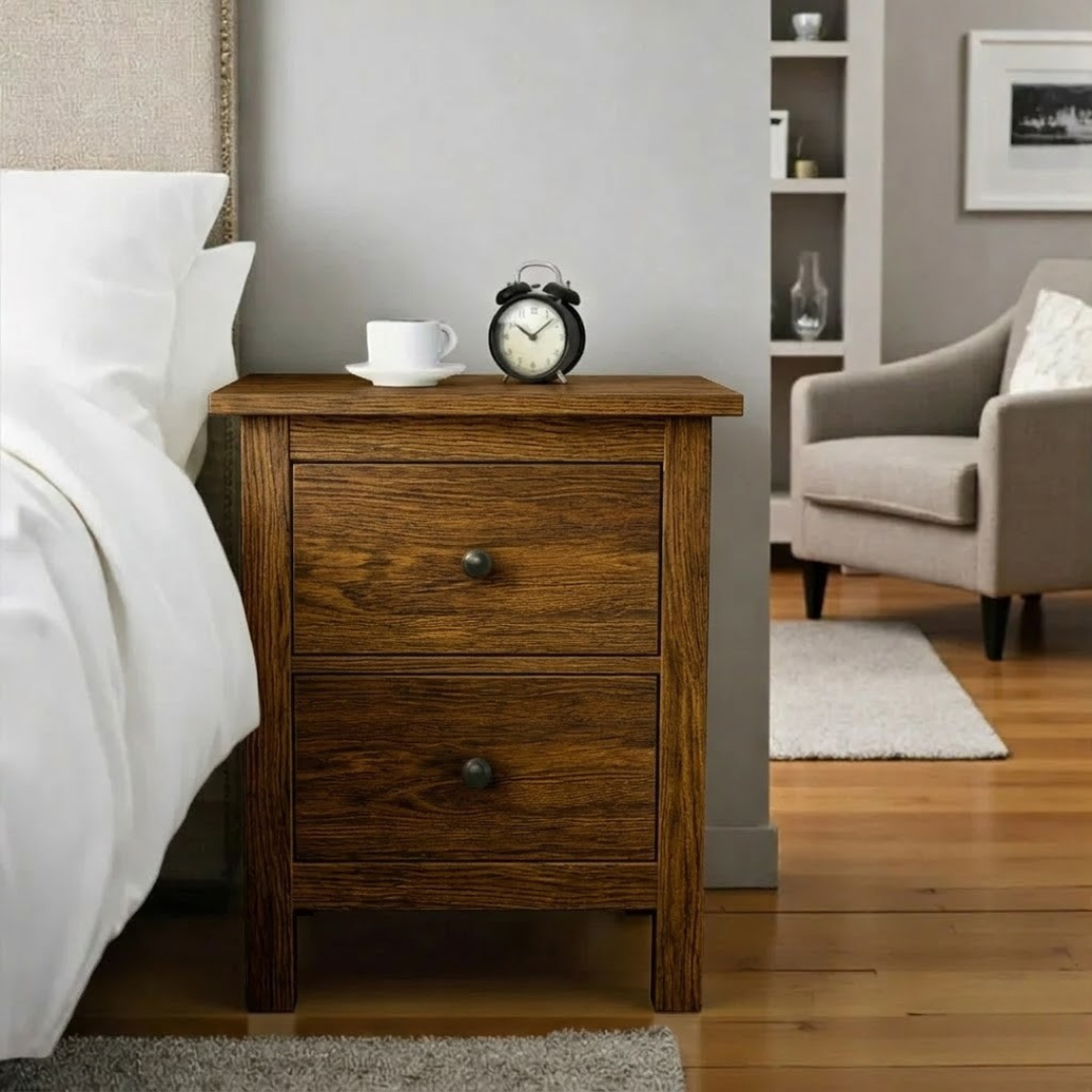 Velador de madera 2 cajones