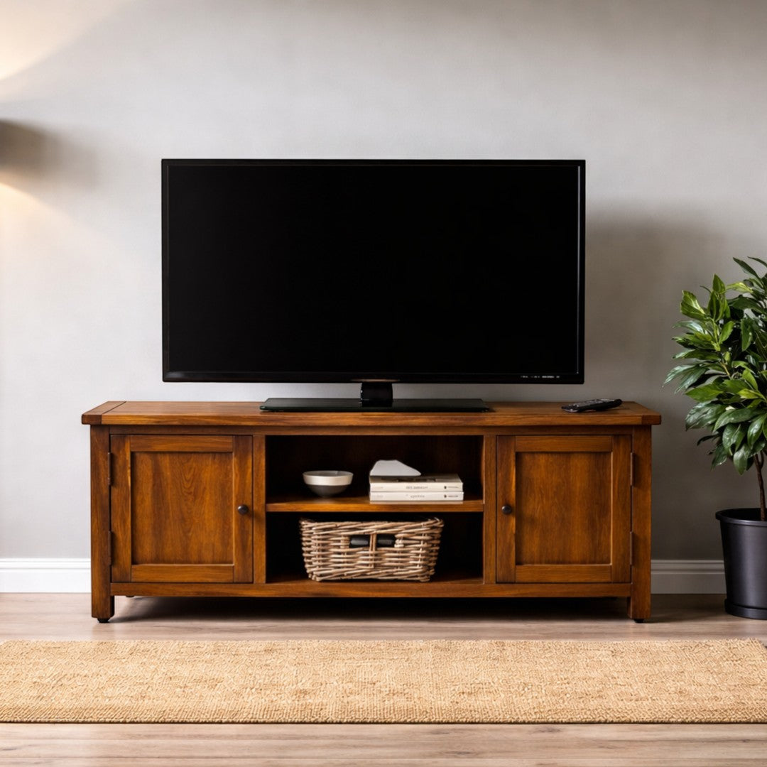 Rack de tv de madera Priana + 2 Puertas