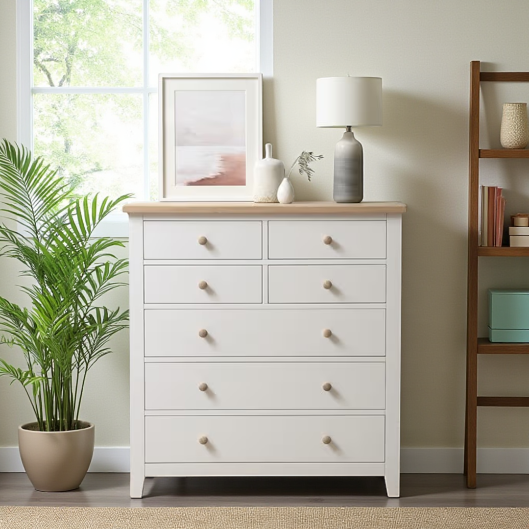 Cómoda de madera 7 cajones 100x50x115