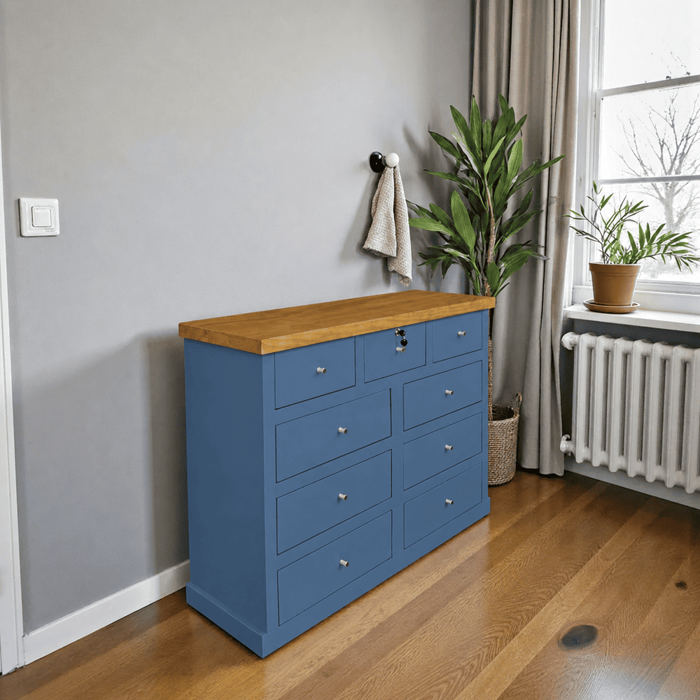 comoda-de-madera-rustica-con-seguridad-azul-marino-2
