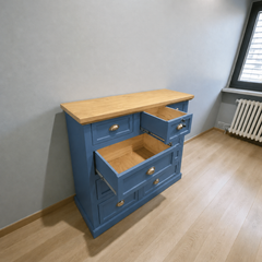 comoda-de-madera-vintage-con-cajon-de-seguridad-azul-marino-2