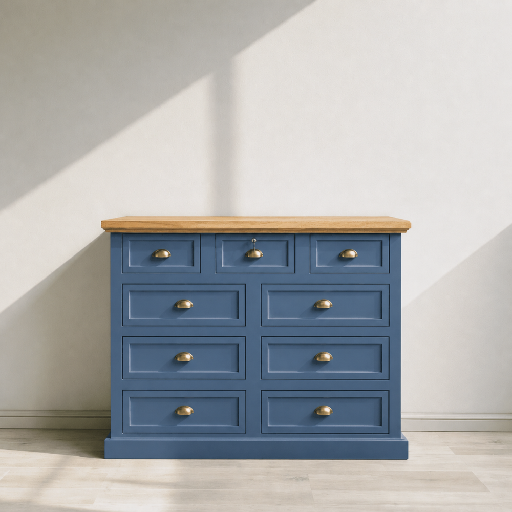 comoda-de-madera-vintage-con-cajon-de-seguridad-azul-marino-3
