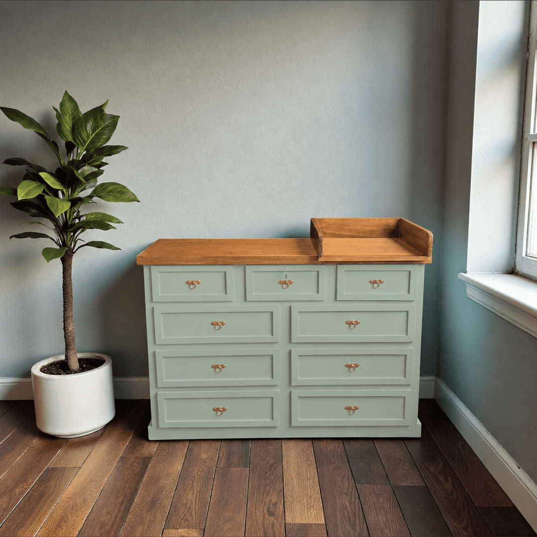 comoda-mudador-de-madera-9-cajones-verde-agua-1