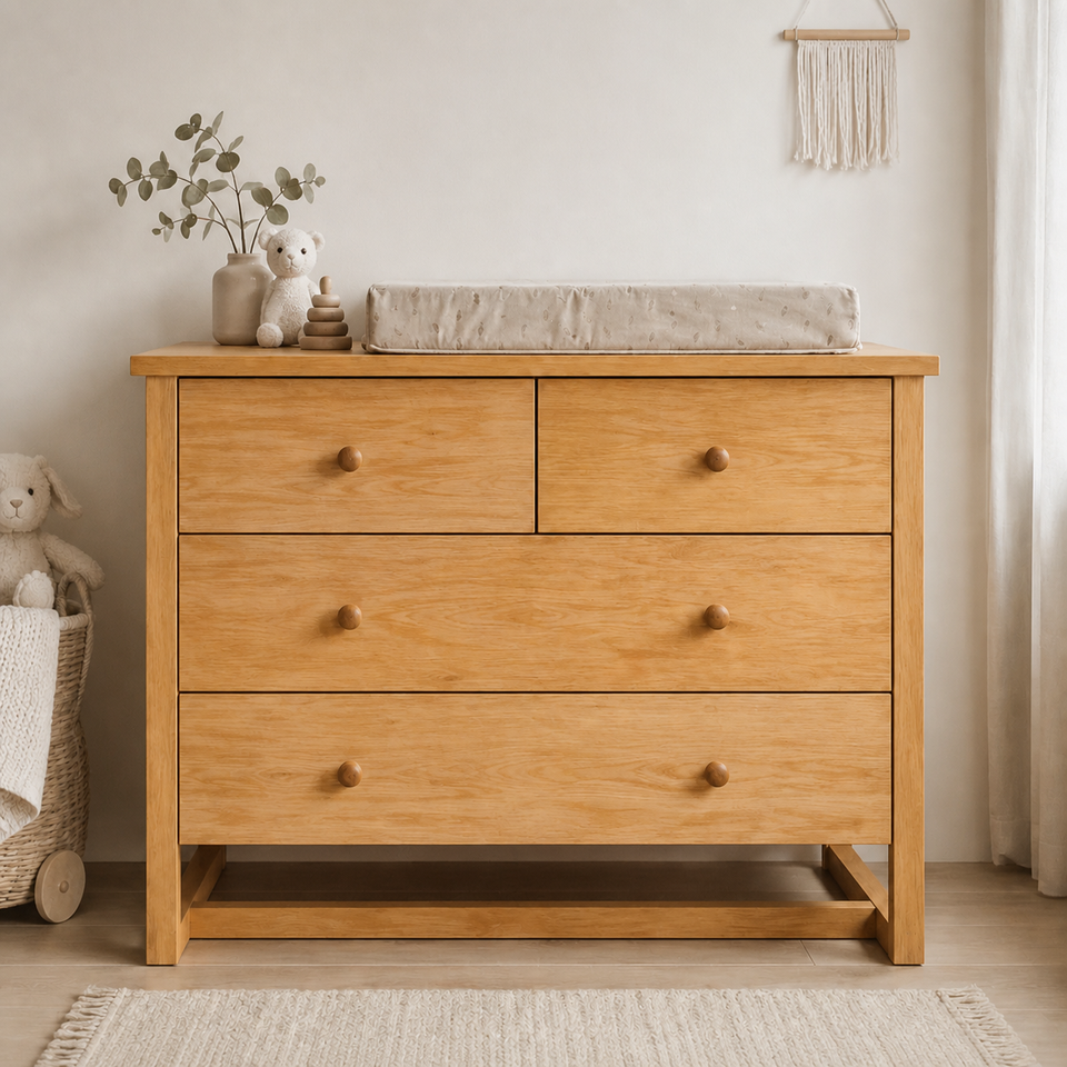 Cómoda "Pelú" 4 Cajones – Mueble de Bebé