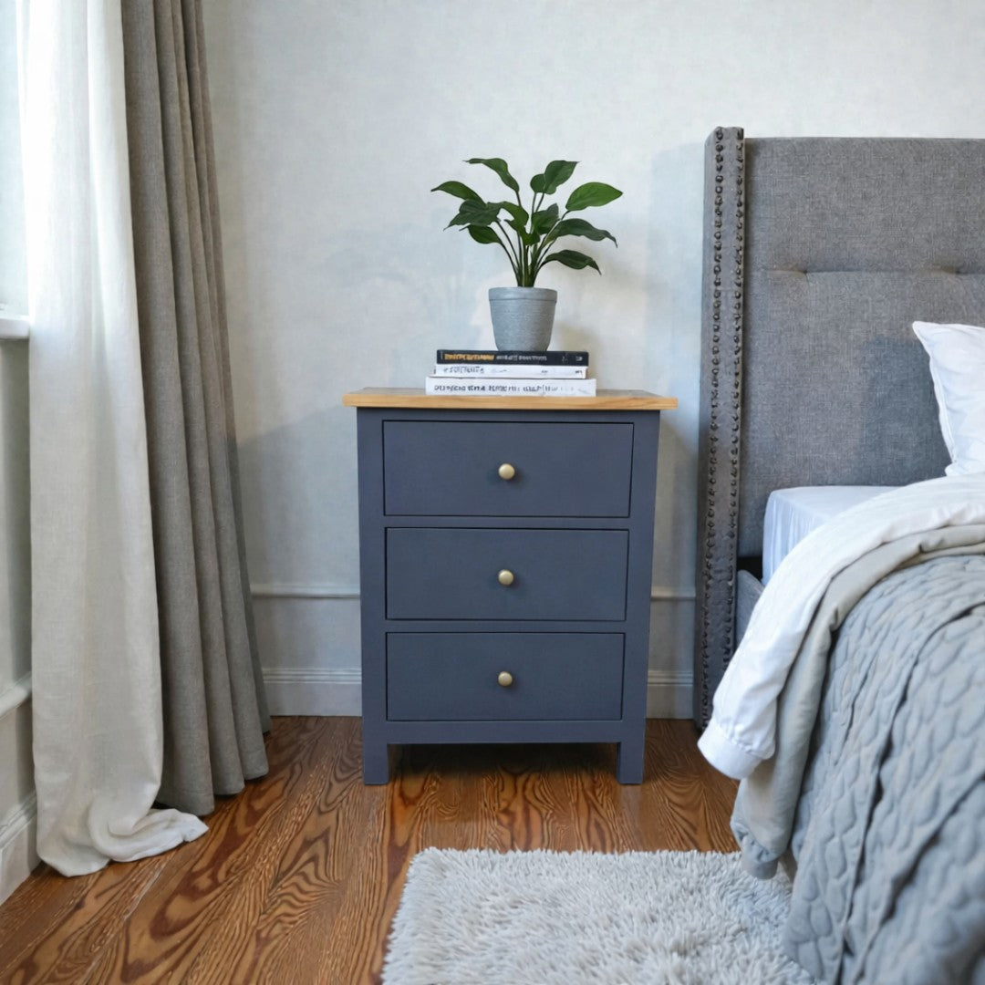 Velador de madera 3 cajones Rose