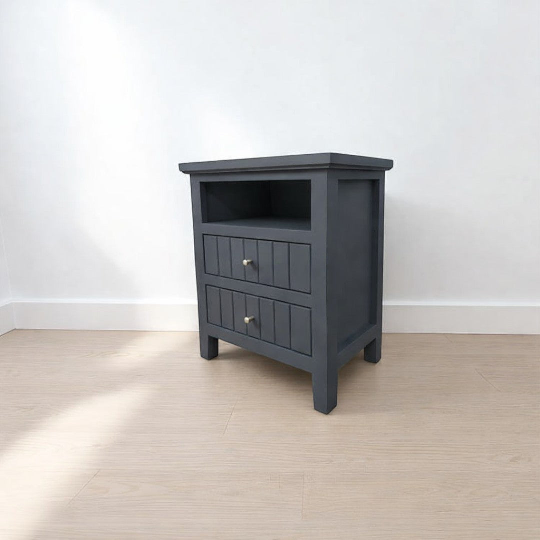 Velador Nordik 2 cajones con rieles telescópicos