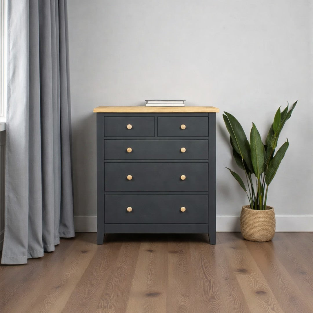 Cómoda de Madera de 5 Cajones