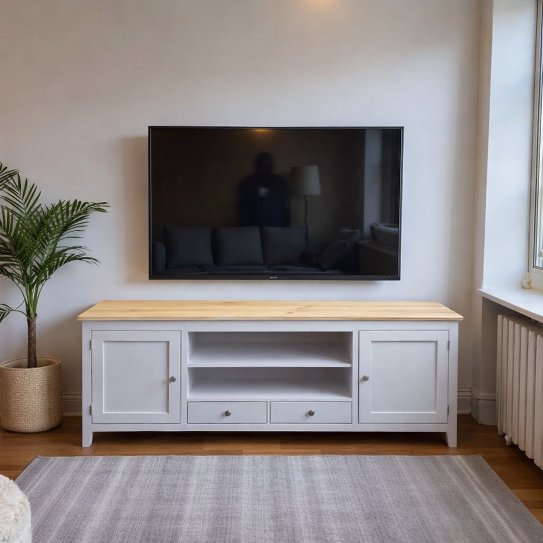 Rack de tv de madera 2 cajones + 2 puertas