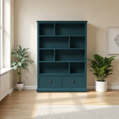 libreria-de-madera-con-cajones-azul-marino-1