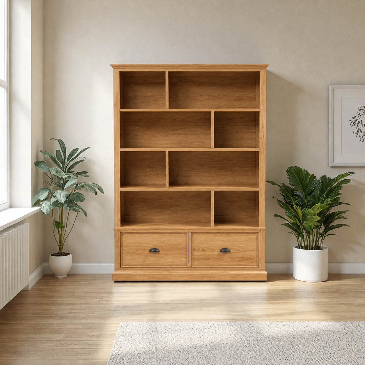 libreria-de-madera-con-cajones-natural-1