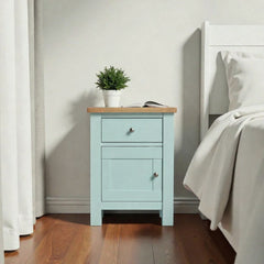 Velador de madera 1 cajon con puerta