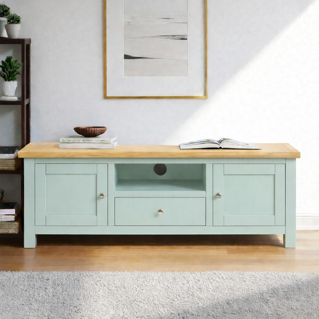 Rack de tv de madera 2 puertas + 1 cajón