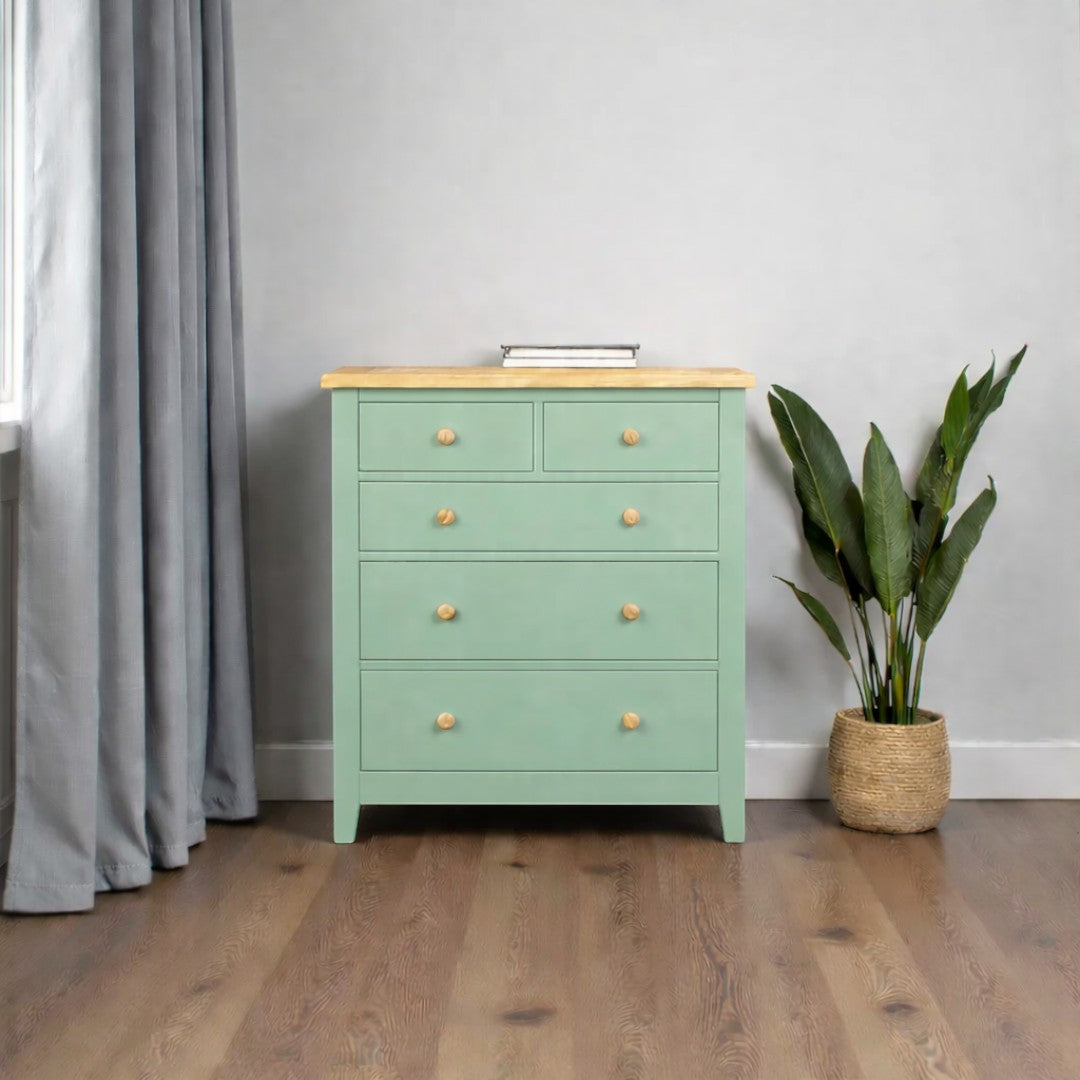 Cómoda de Madera de 5 Cajones