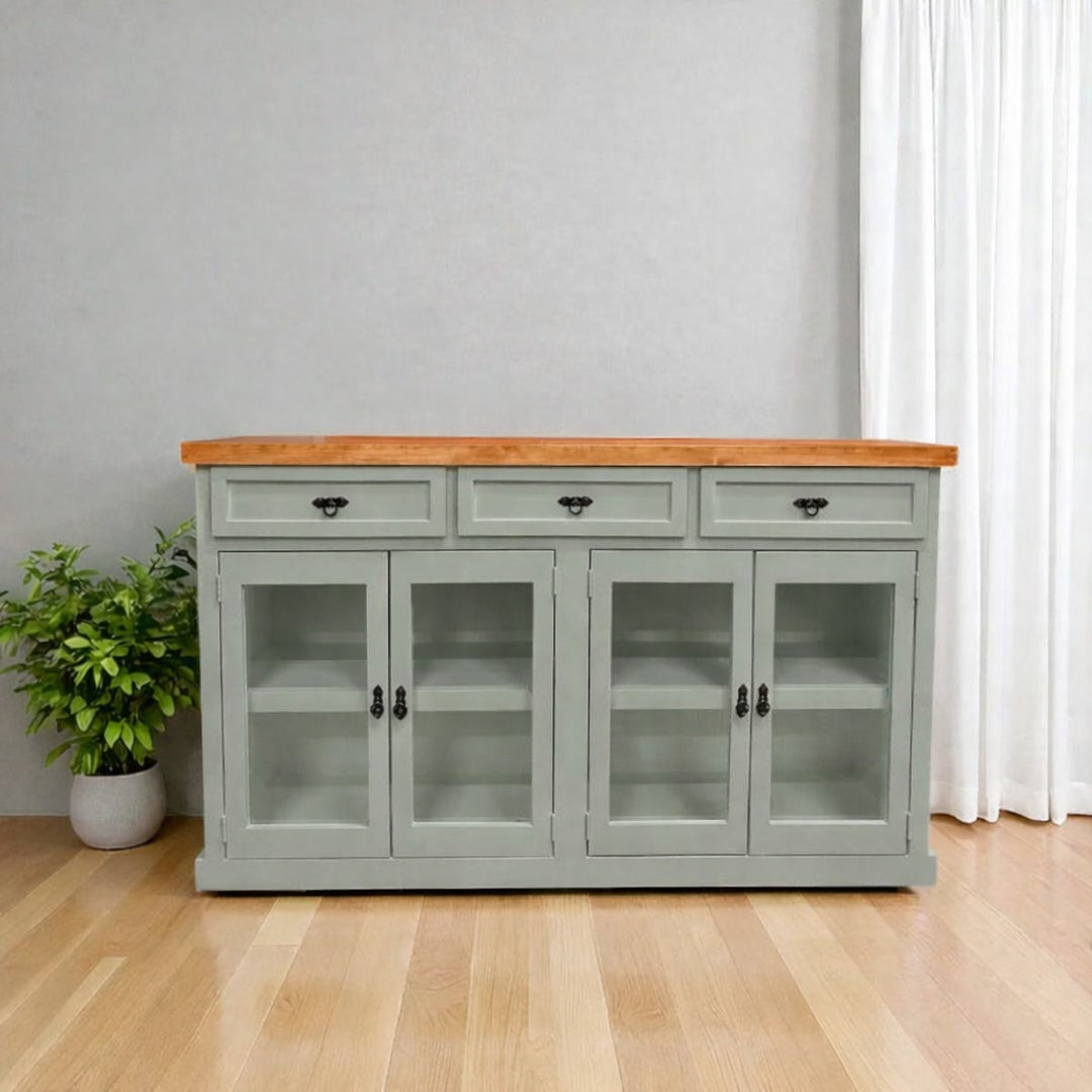 Buffet de madera y vidrio Idan