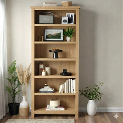 Biblioteca de madera con repisas