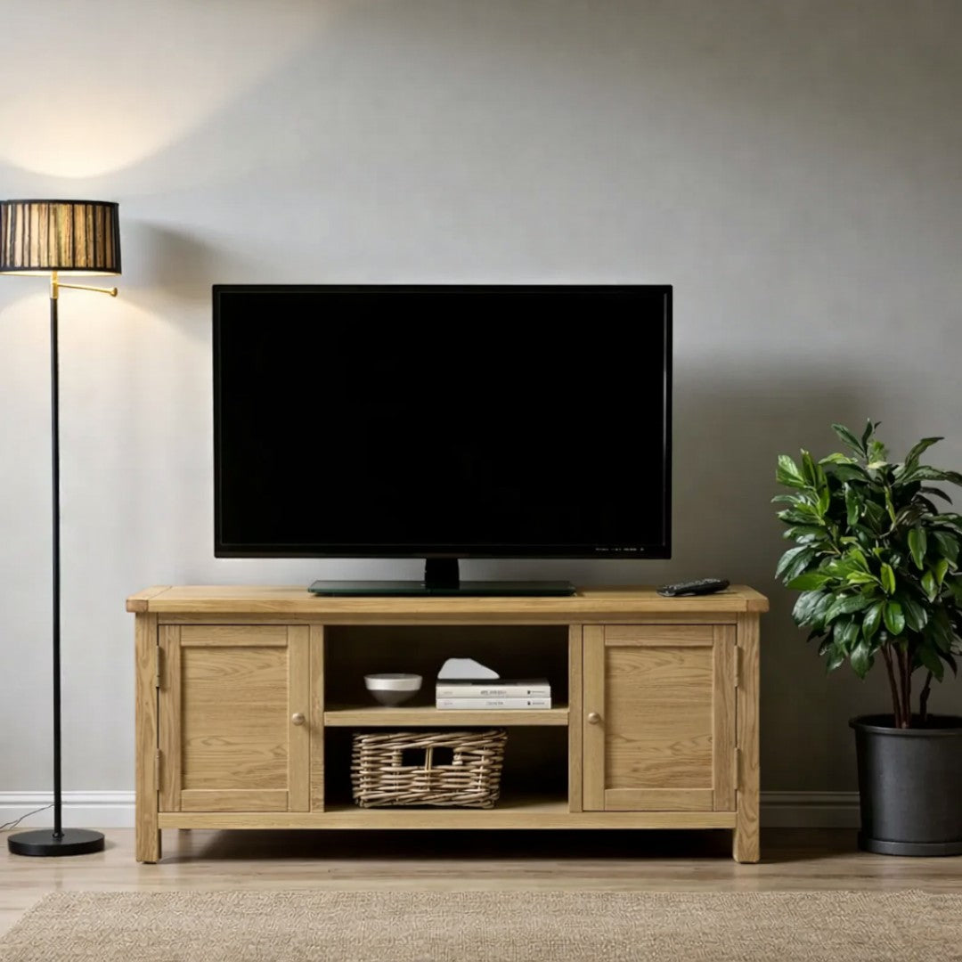 Rack de tv de madera Priana + 2 Puertas